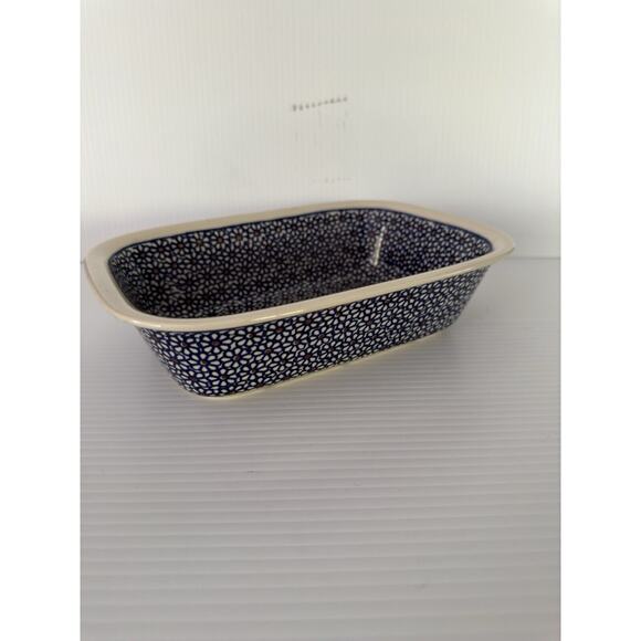 Polish Pottery Boleslawiec Rectangular Flowers Serving Baking Dish Stoneware - Picture 3 of 12